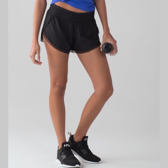 lululemon athletica Pants - Lululemon Black Anew Gym Shorts Mesh Trim